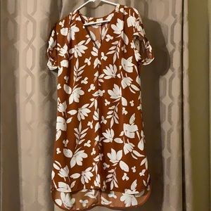 Copper floral dress